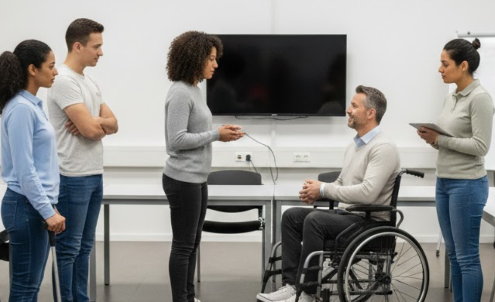 Session de formation, mise en situation en groupe