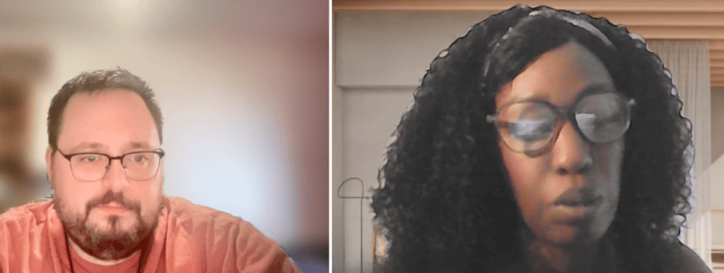 Capture d'écran de la visio de Fatoumata avec Romain